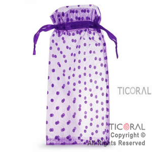 BOLSA ORGANZA VIOLETA 15X25 LUNARES HS3977-5 x 1